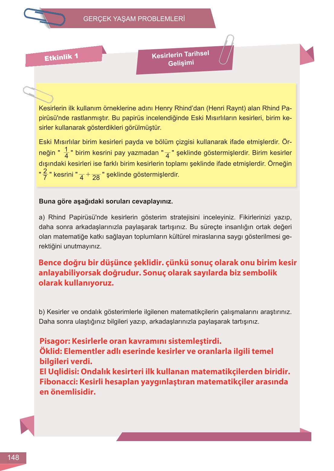 6. Sınıf Meb Yayınları Matematik Ders Kitabı Sayfa 148 Cevapları