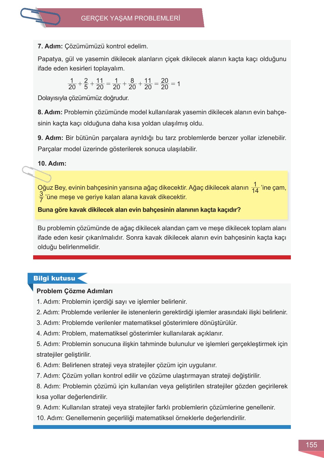 6. Sınıf Meb Yayınları Matematik Ders Kitabı Sayfa 155 Cevapları