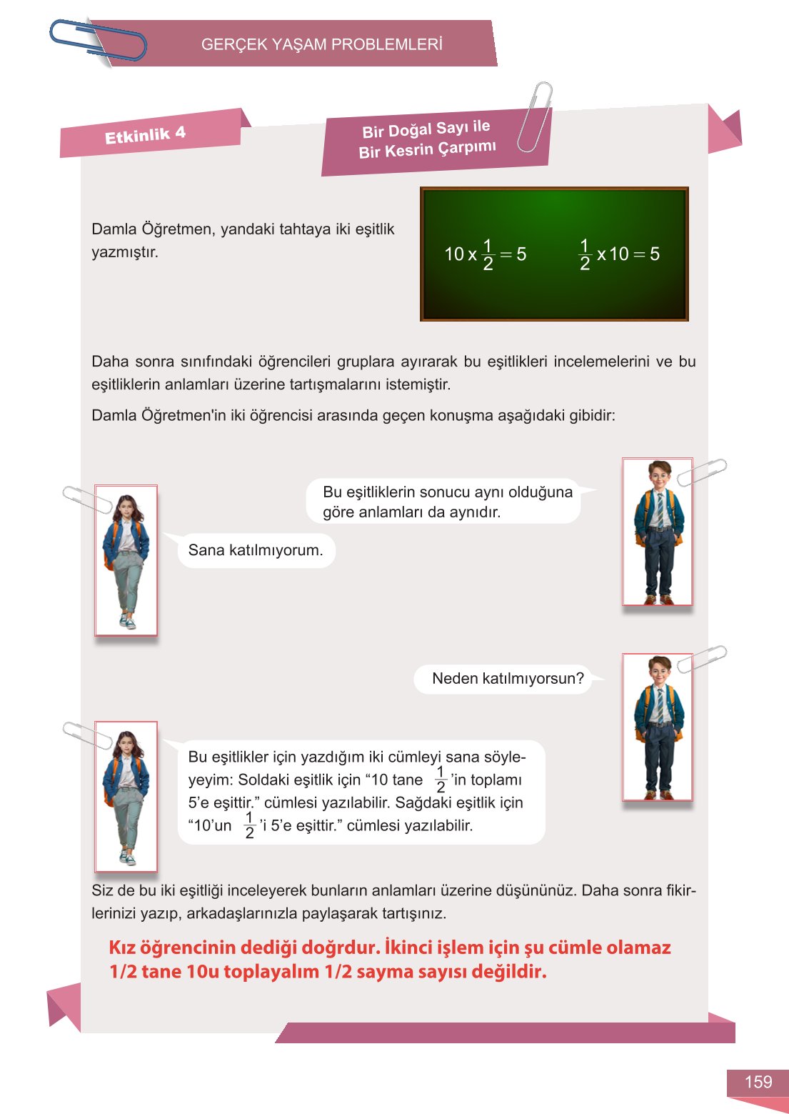 6. Sınıf Meb Yayınları Matematik Ders Kitabı Sayfa 159 Cevapları