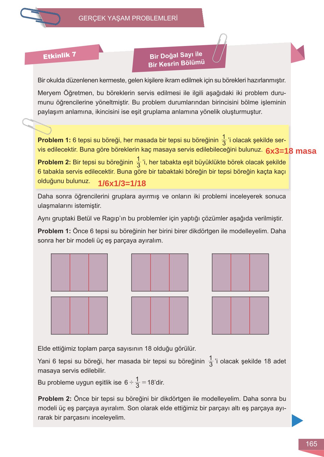 6. Sınıf Meb Yayınları Matematik Ders Kitabı Sayfa 165 Cevapları