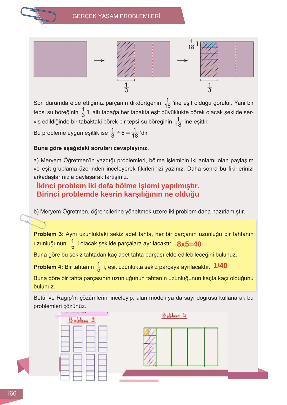 6. Sınıf Meb Yayınları Matematik Ders Kitabı Sayfa 166 Cevapları