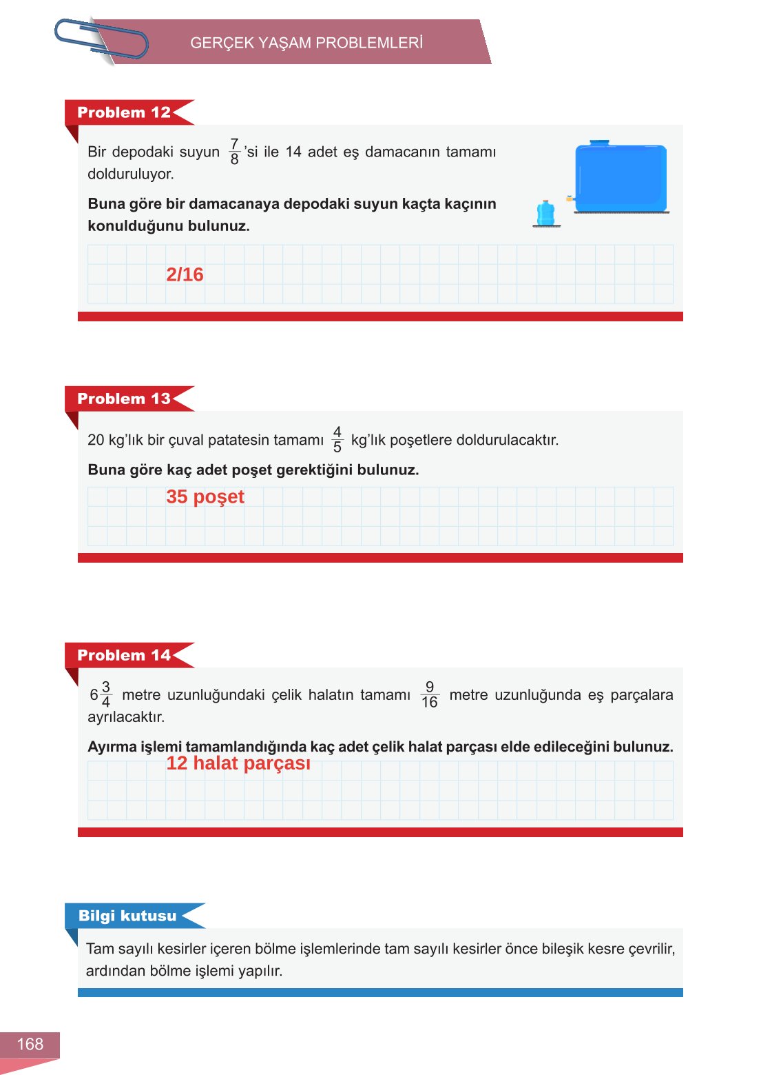 6. Sınıf Meb Yayınları Matematik Ders Kitabı Sayfa 168 Cevapları