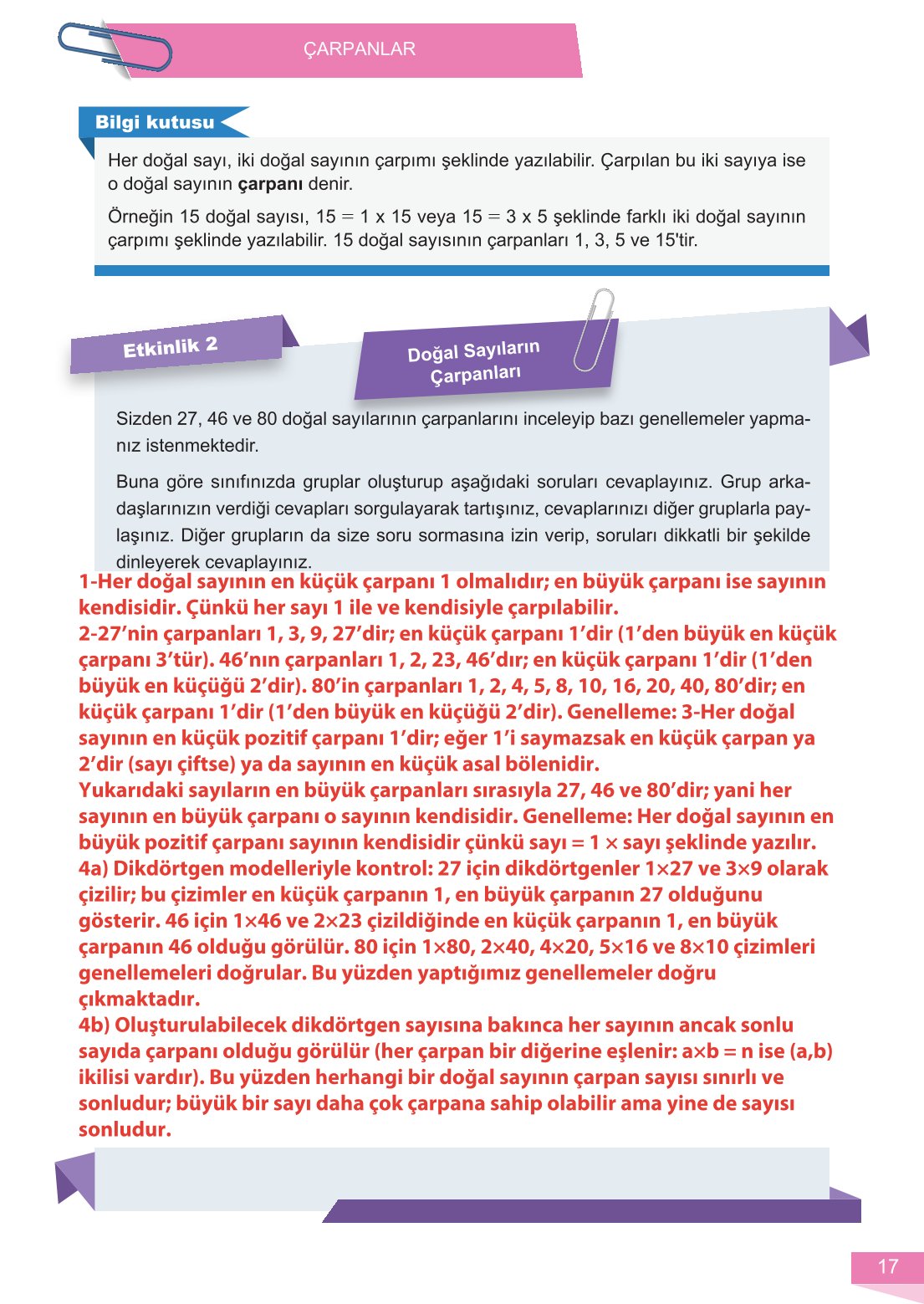6. Sınıf Meb Yayınları Matematik Ders Kitabı Sayfa 17 Cevapları 6. Sınıf Meb Yayınları Matematik Ders Kitabı Sayfa 17 Cevapları
