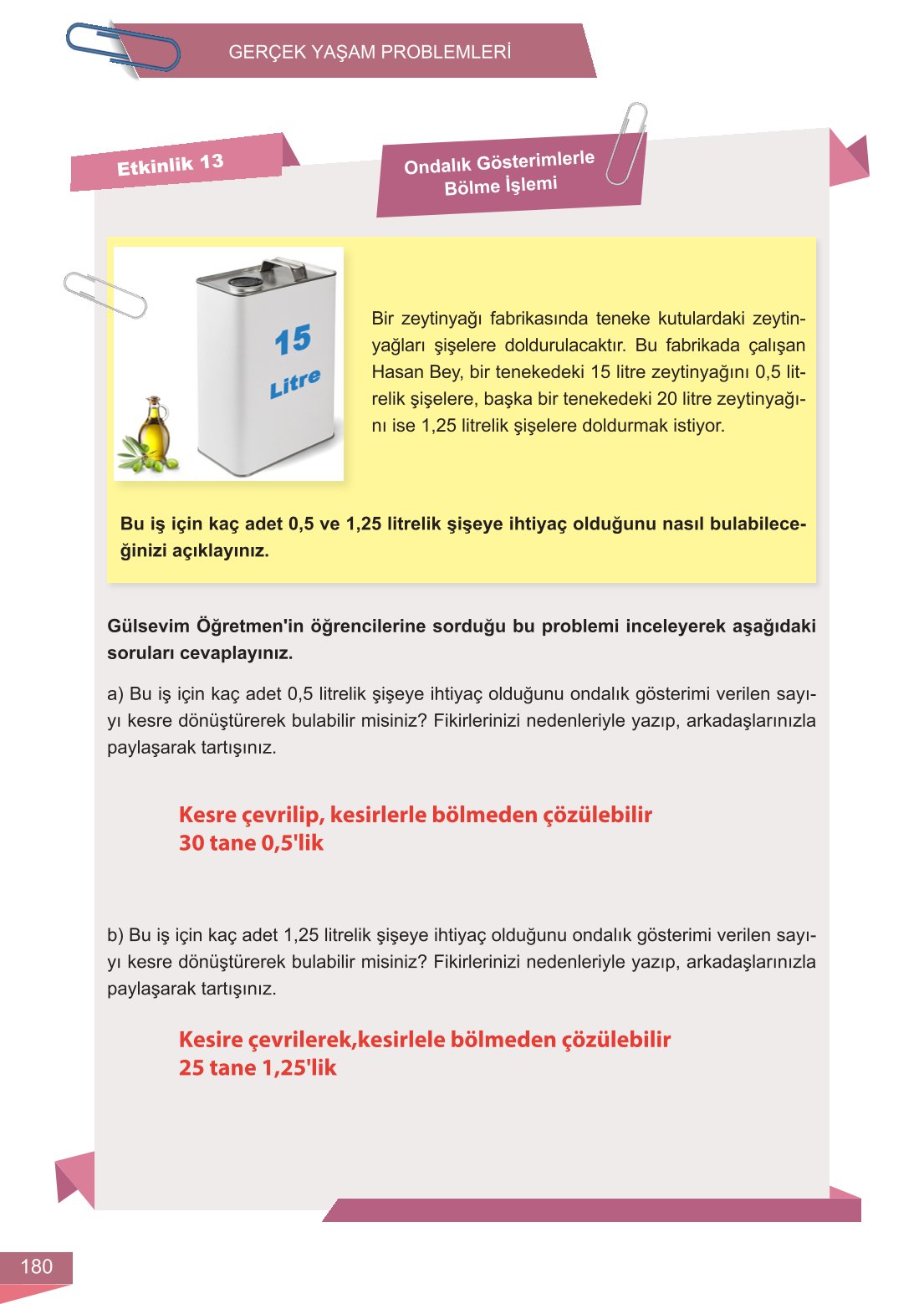 6. Sınıf Meb Yayınları Matematik Ders Kitabı Sayfa 180 Cevapları