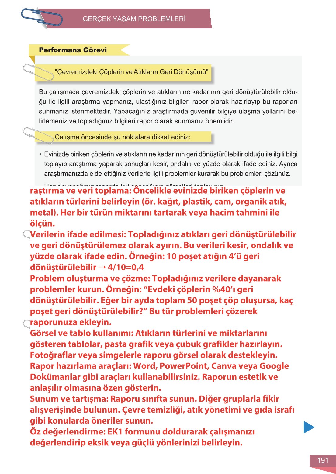 6. Sınıf Meb Yayınları Matematik Ders Kitabı Sayfa 191 Cevapları