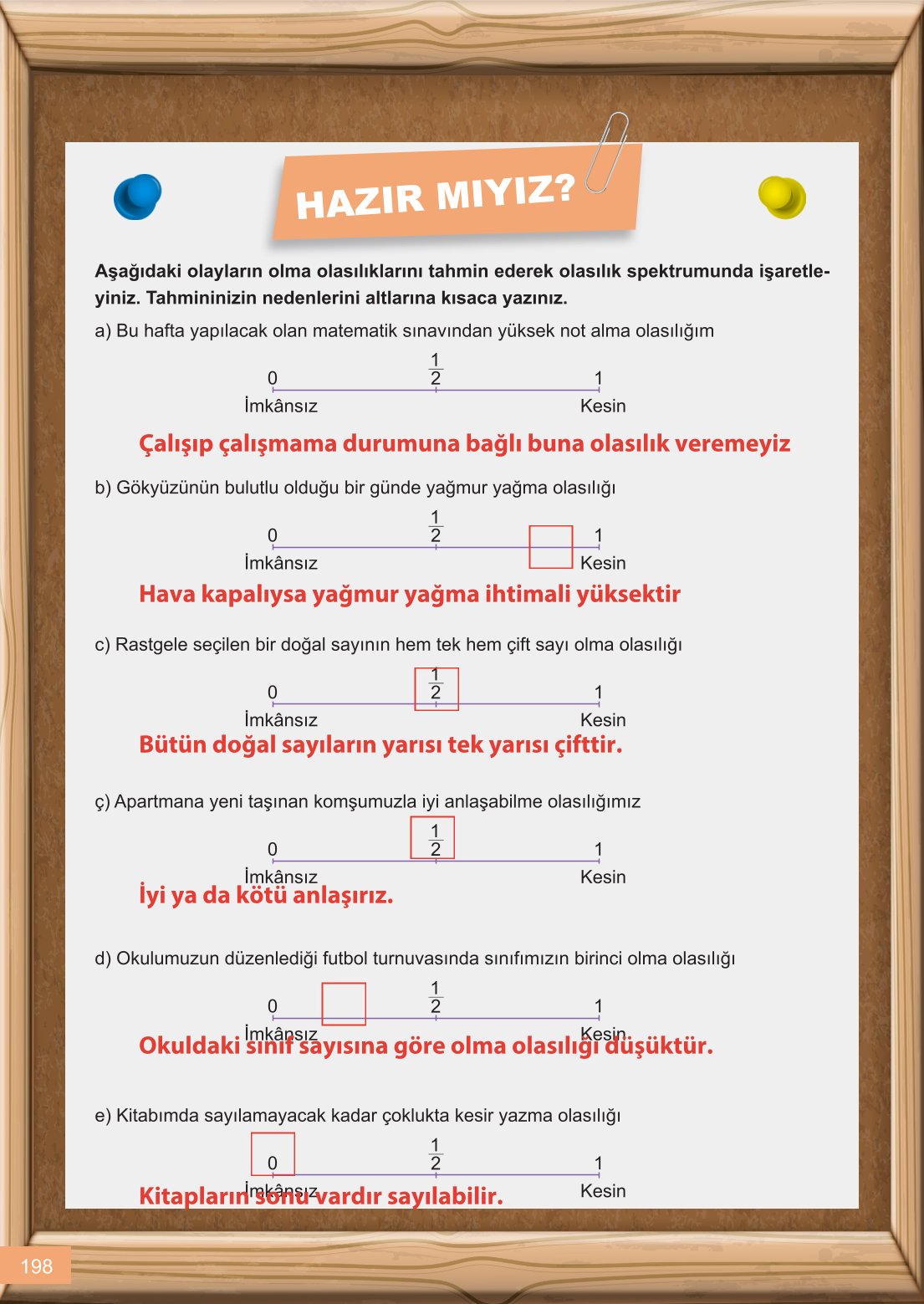 6. Sınıf Meb Yayınları Matematik Ders Kitabı Sayfa 198 Cevapları