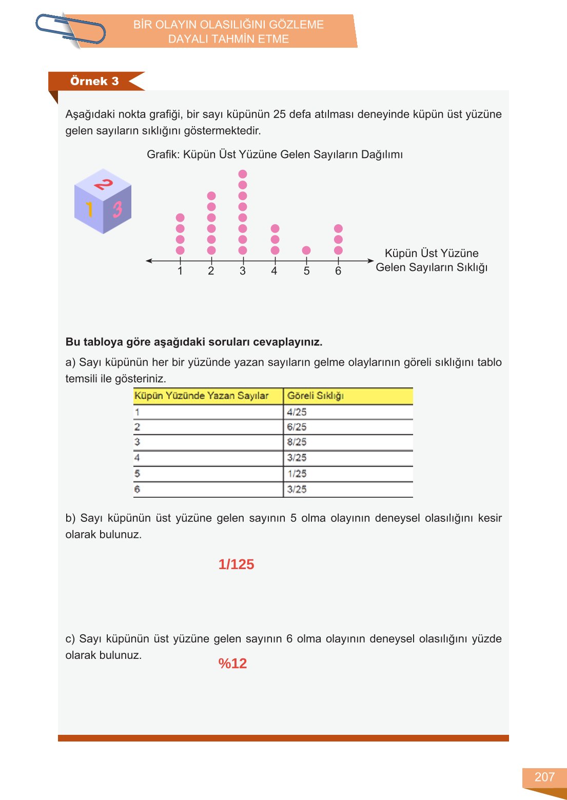 6. Sınıf Meb Yayınları Matematik Ders Kitabı Sayfa 207 Cevapları