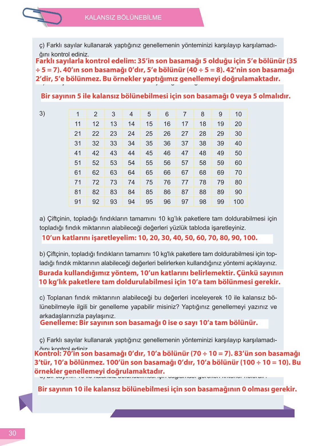6. Sınıf Meb Yayınları Matematik Ders Kitabı Sayfa 30 Cevapları