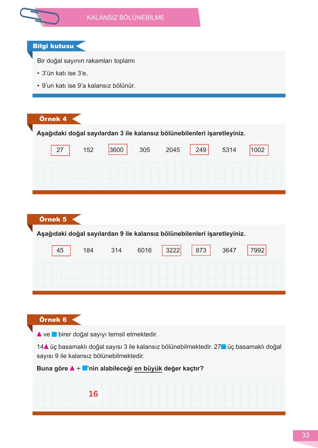 6. Sınıf Meb Yayınları Matematik Ders Kitabı Sayfa 33 Cevapları
