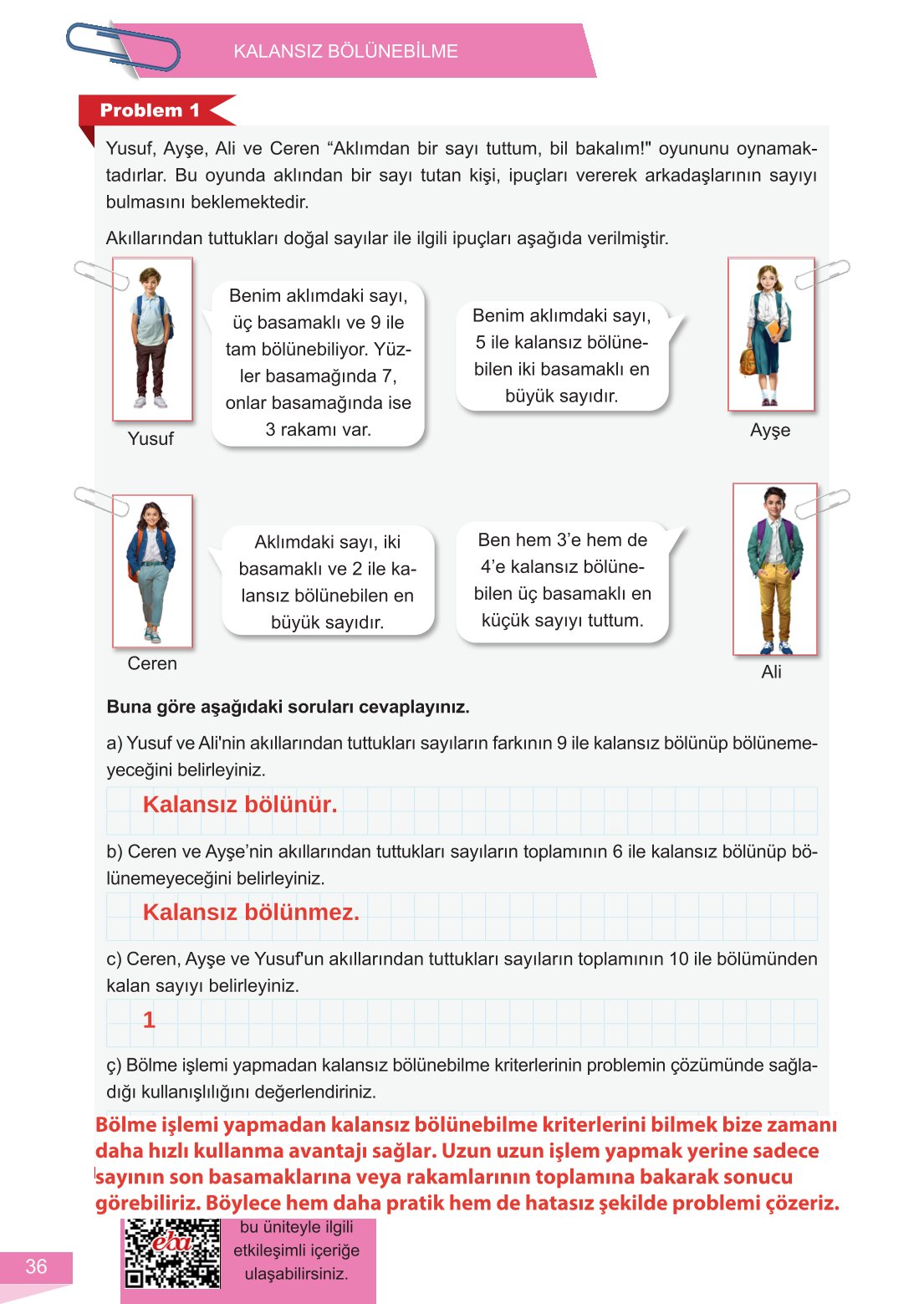 6. Sınıf Meb Yayınları Matematik Ders Kitabı Sayfa 36 Cevapları