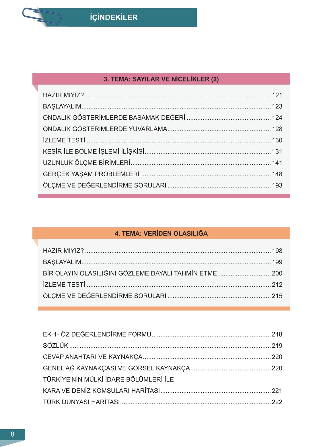 6. Sınıf Meb Yayınları Matematik Ders Kitabı Sayfa 8 Cevapları