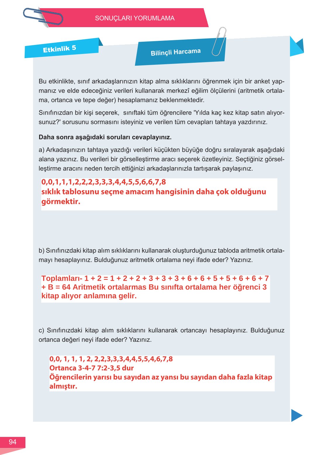 6. Sınıf Meb Yayınları Matematik Ders Kitabı Sayfa 94 Cevapları