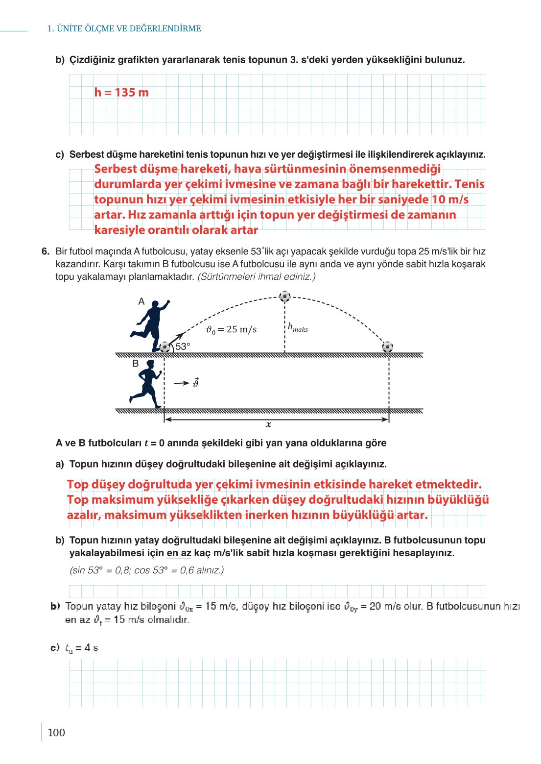 10. Sınıf Meb Yayınları Fizik Ders Kitabı Sayfa 100 Cevapları