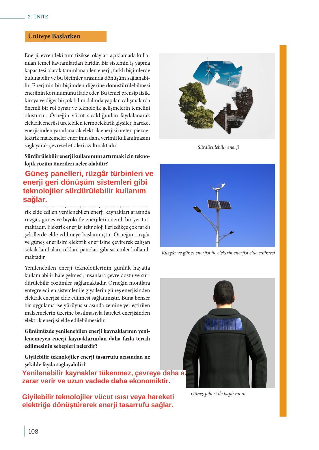 10. Sınıf Meb Yayınları Fizik Ders Kitabı Sayfa 108 Cevapları