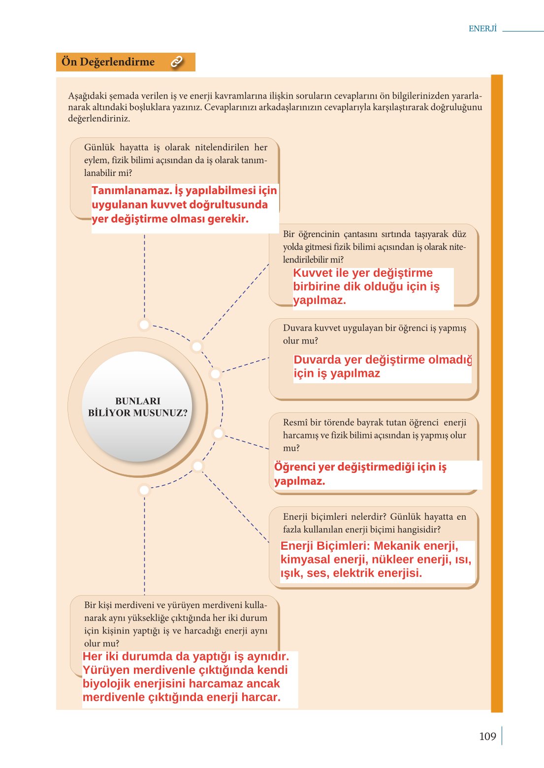 10. Sınıf Meb Yayınları Fizik Ders Kitabı Sayfa 109 Cevapları