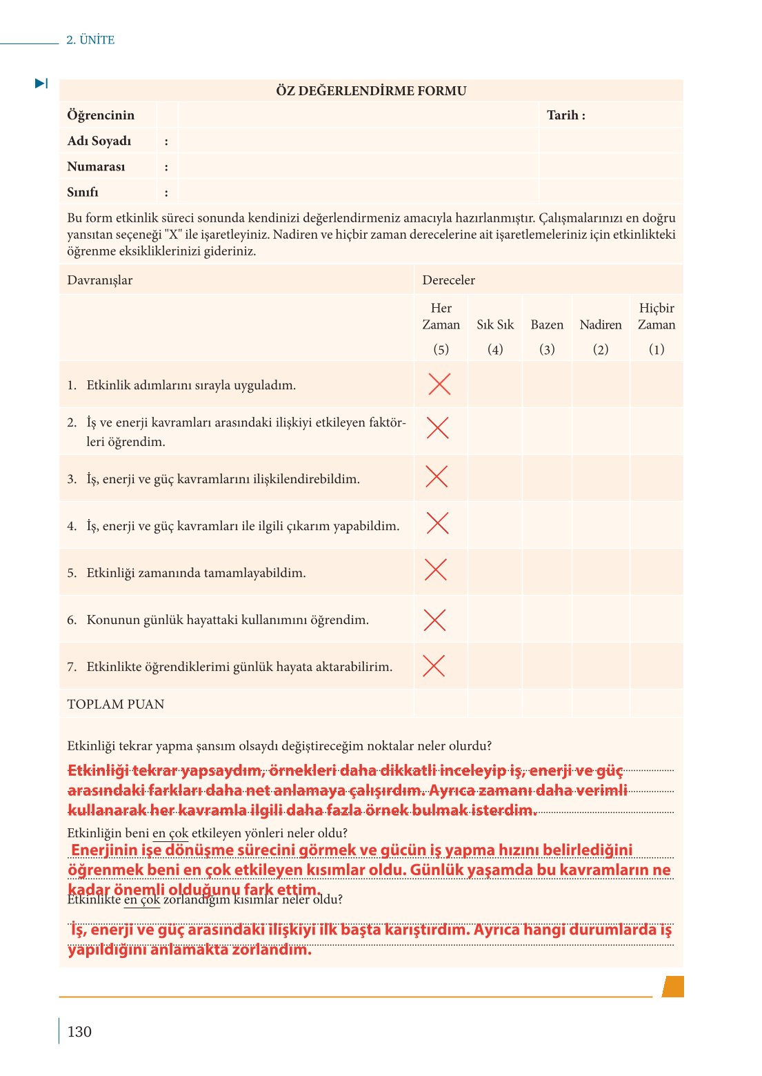 10. Sınıf Meb Yayınları Fizik Ders Kitabı Sayfa 130 Cevapları