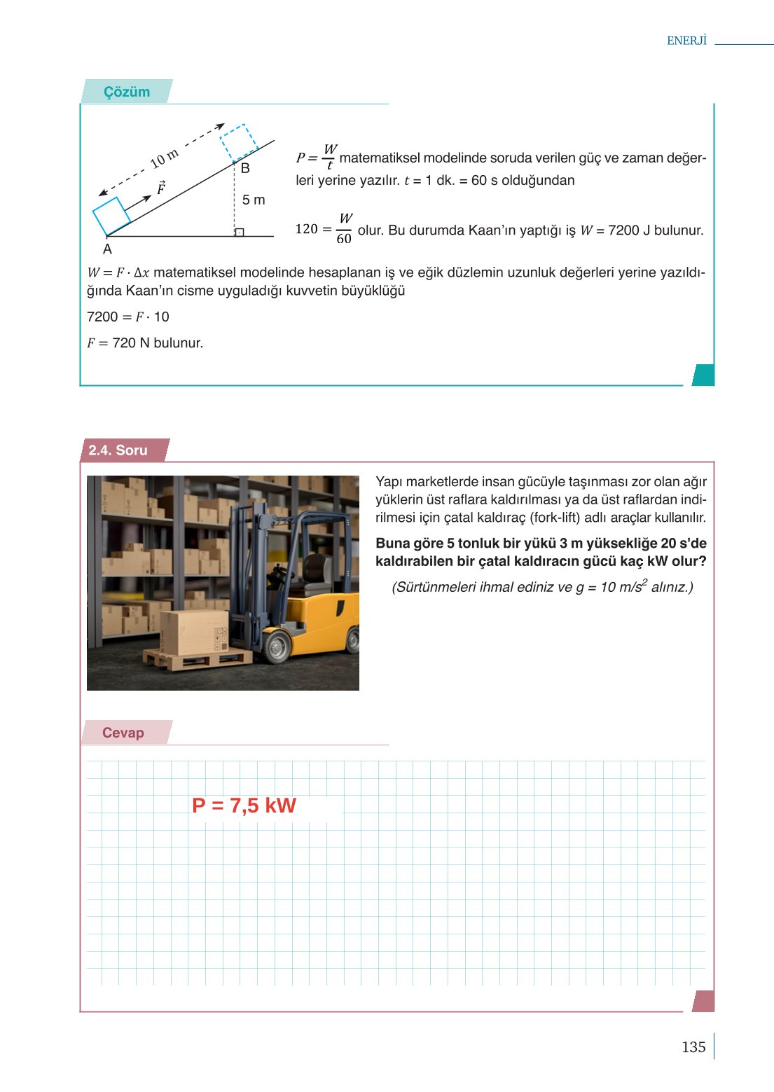 10. Sınıf Meb Yayınları Fizik Ders Kitabı Sayfa 135 Cevapları