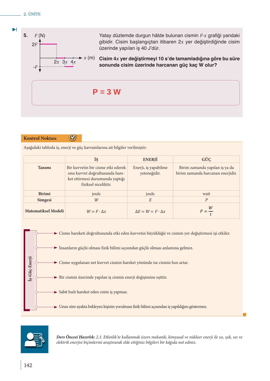 10. Sınıf Meb Yayınları Fizik Ders Kitabı Sayfa 142 Cevapları