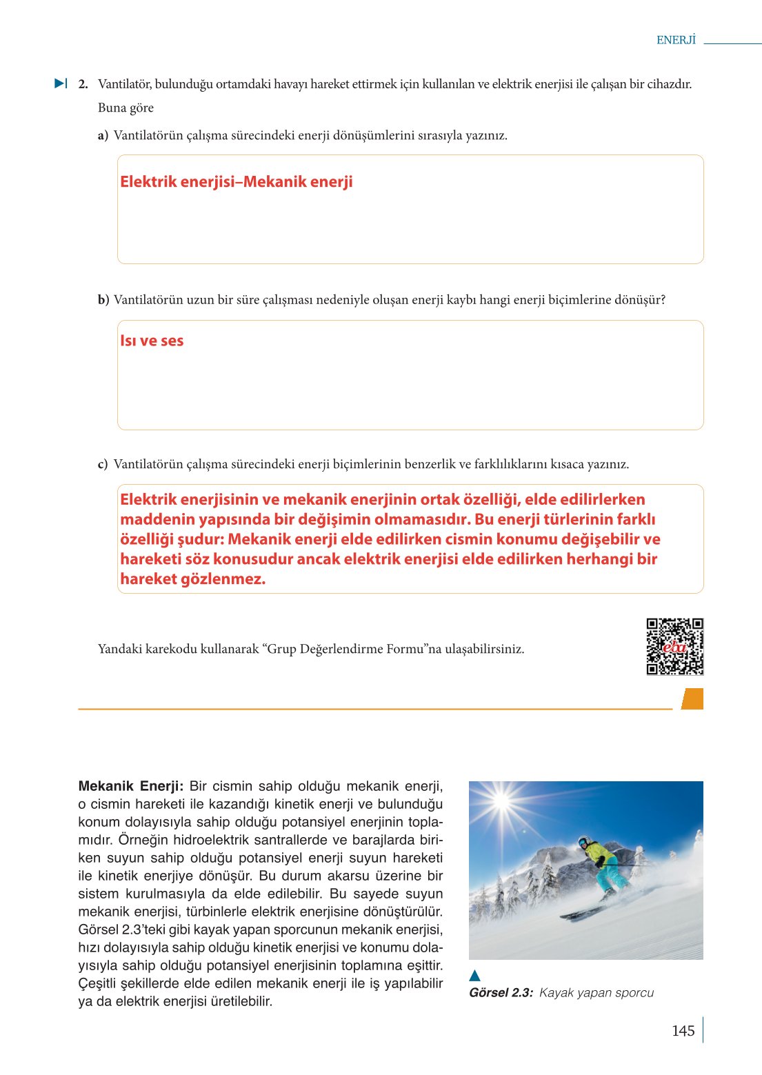 10. Sınıf Meb Yayınları Fizik Ders Kitabı Sayfa 145 Cevapları