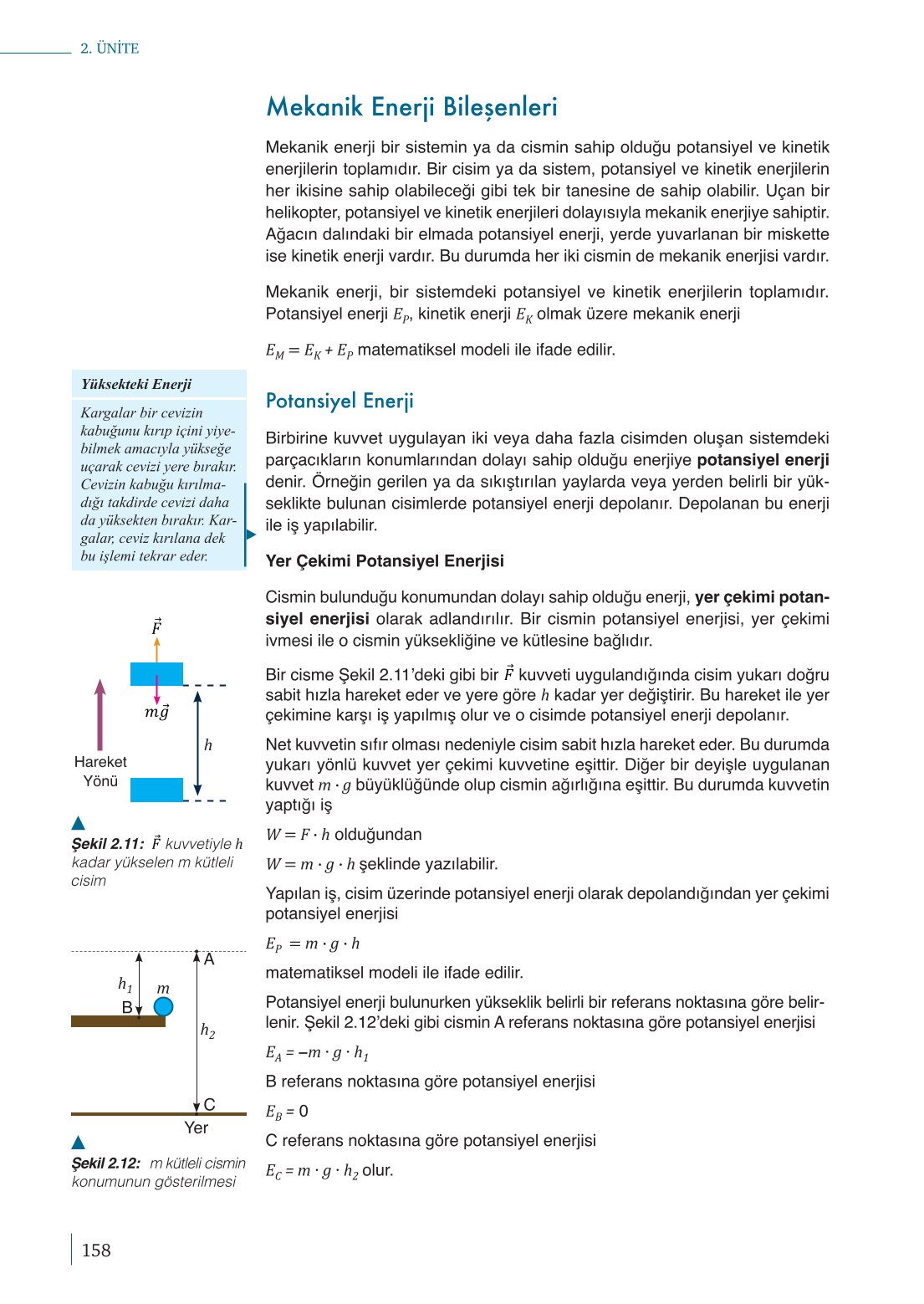 10. Sınıf Meb Yayınları Fizik Ders Kitabı Sayfa 158 Cevapları