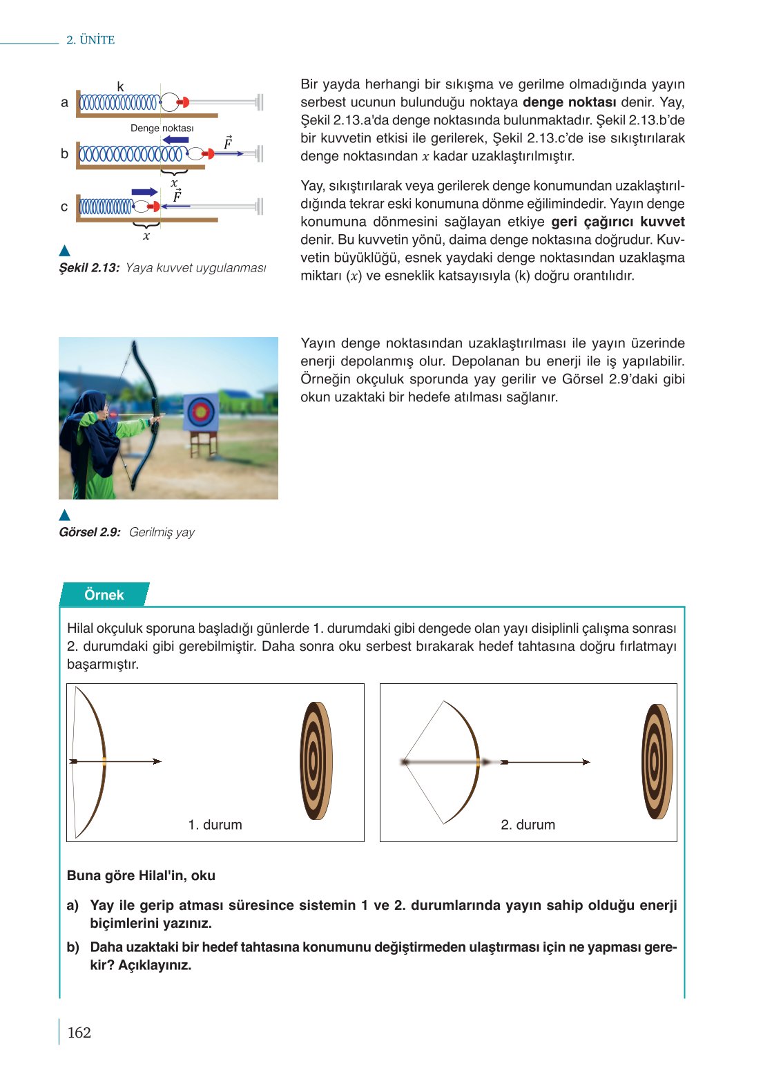 10. Sınıf Meb Yayınları Fizik Ders Kitabı Sayfa 162 Cevapları