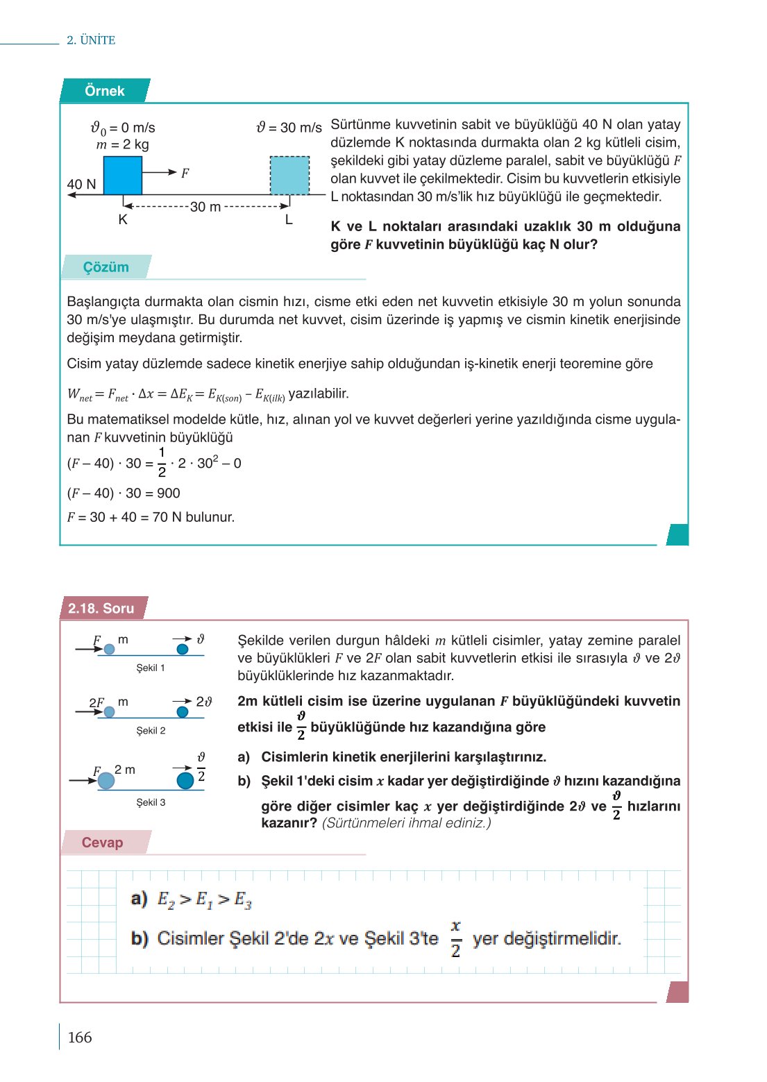 10. Sınıf Meb Yayınları Fizik Ders Kitabı Sayfa 166 Cevapları