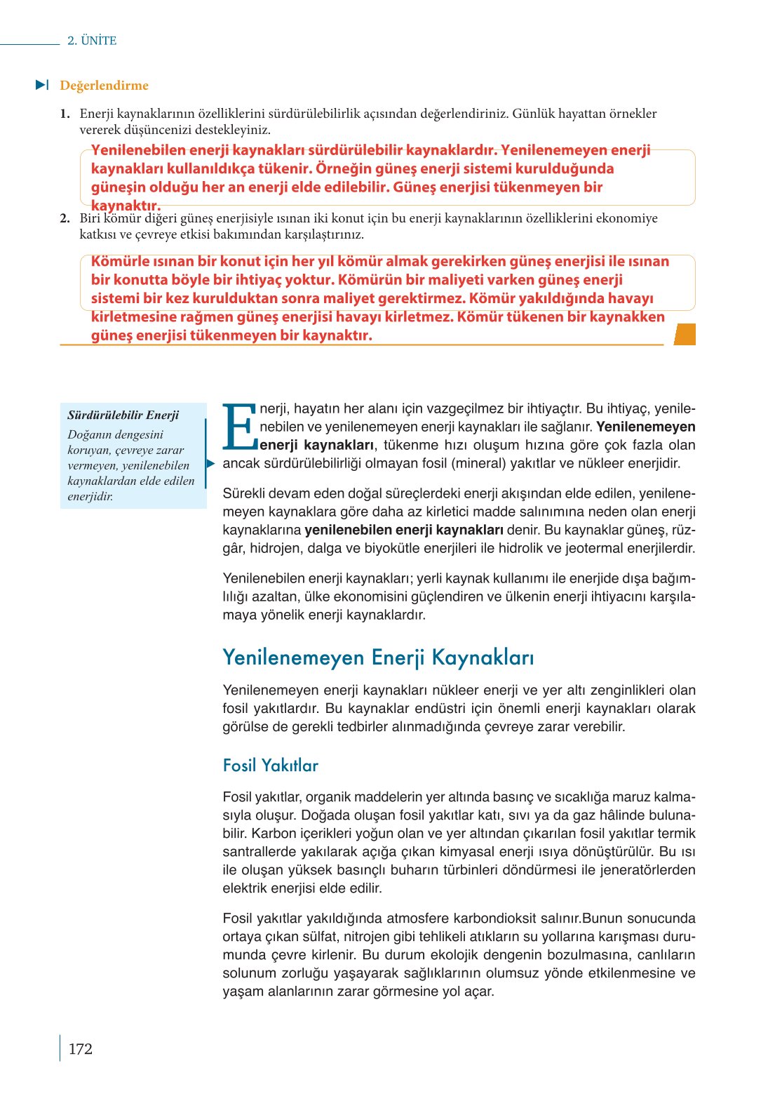 10. Sınıf Meb Yayınları Fizik Ders Kitabı Sayfa 172 Cevapları