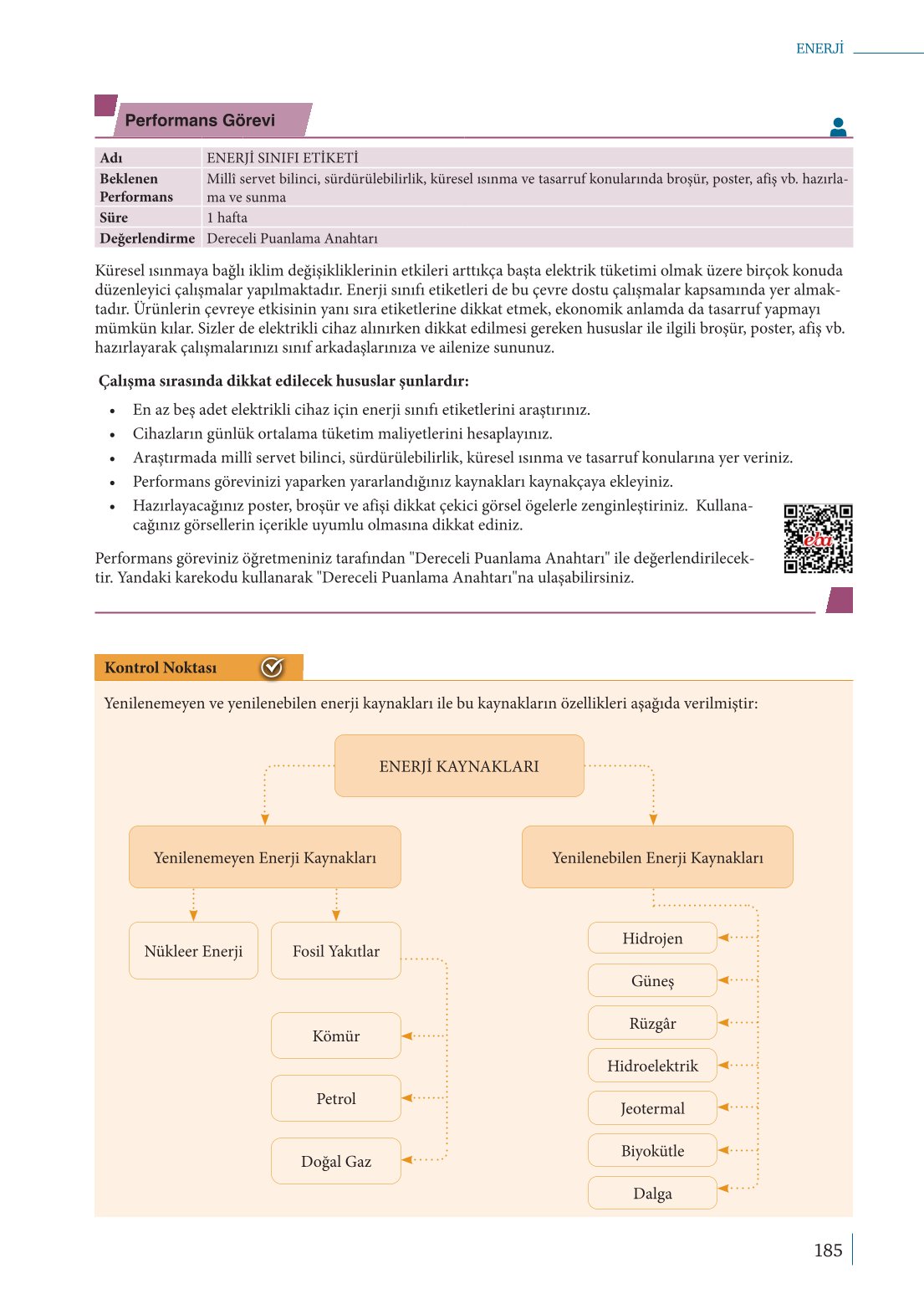10. Sınıf Meb Yayınları Fizik Ders Kitabı Sayfa 185 Cevapları