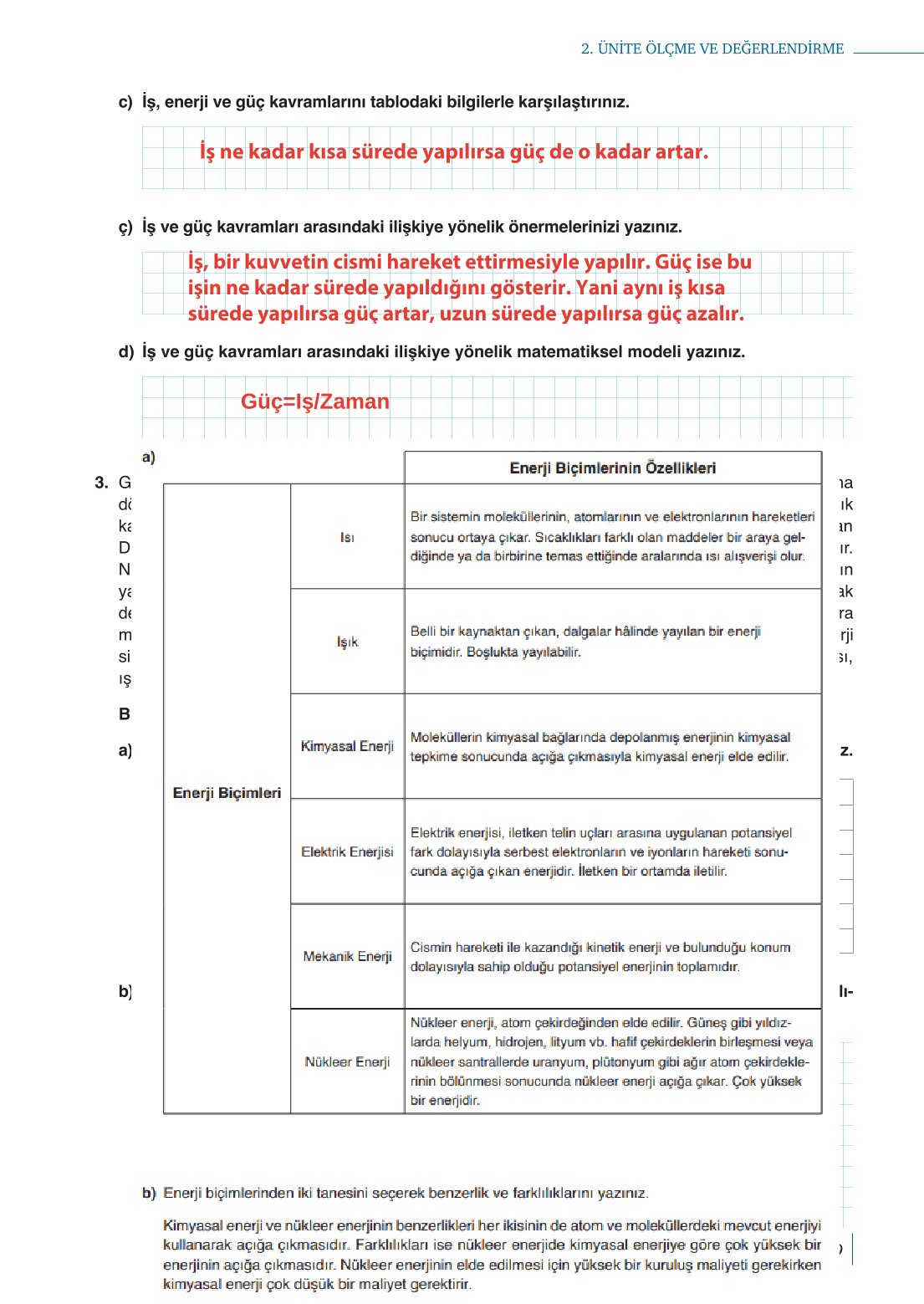 10. Sınıf Meb Yayınları Fizik Ders Kitabı Sayfa 189 Cevapları