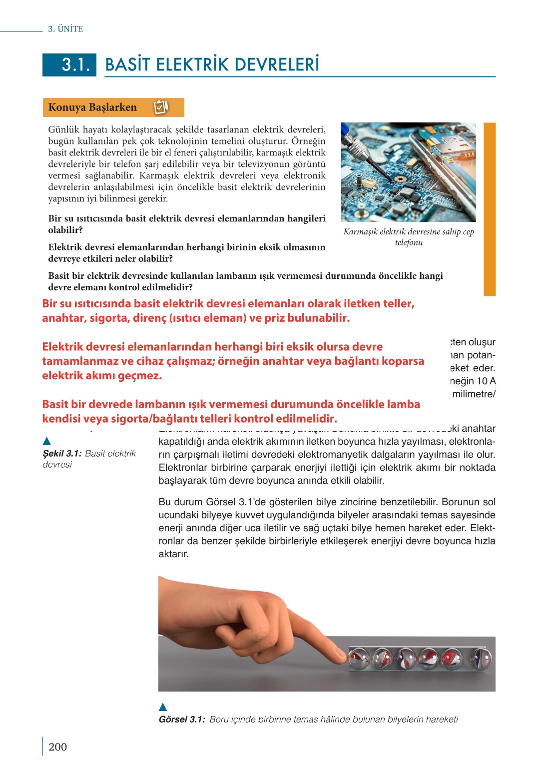 10. Sınıf Meb Yayınları Fizik Ders Kitabı Sayfa 200 Cevapları