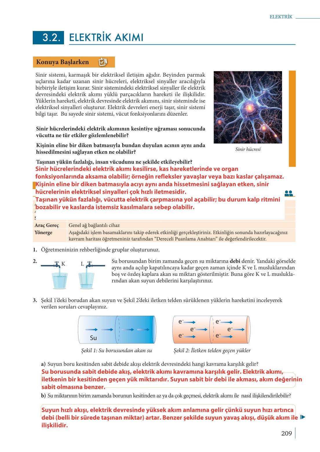 10. Sınıf Meb Yayınları Fizik Ders Kitabı Sayfa 209 Cevapları