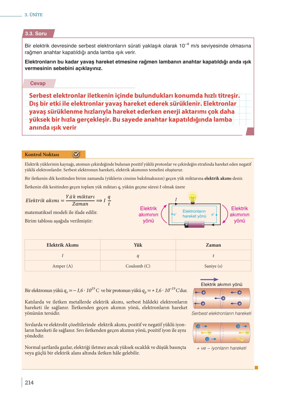 10. Sınıf Meb Yayınları Fizik Ders Kitabı Sayfa 214 Cevapları