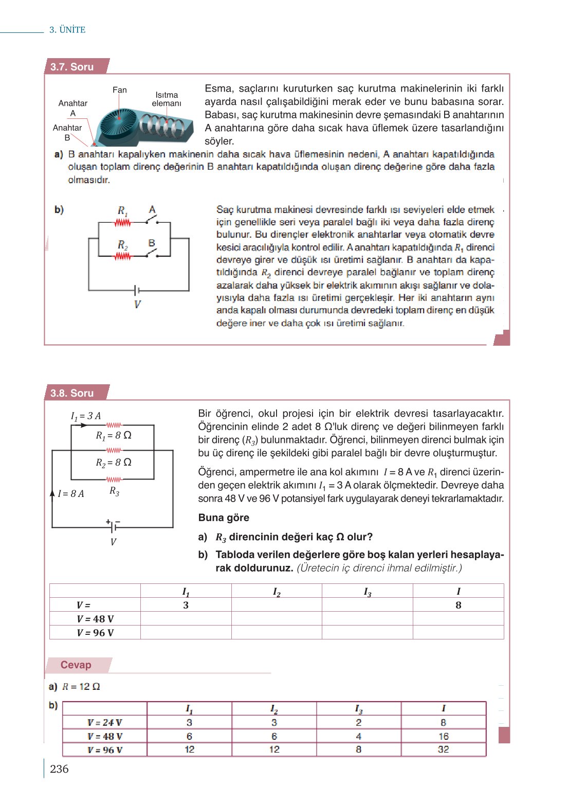 10. Sınıf Meb Yayınları Fizik Ders Kitabı Sayfa 236 Cevapları