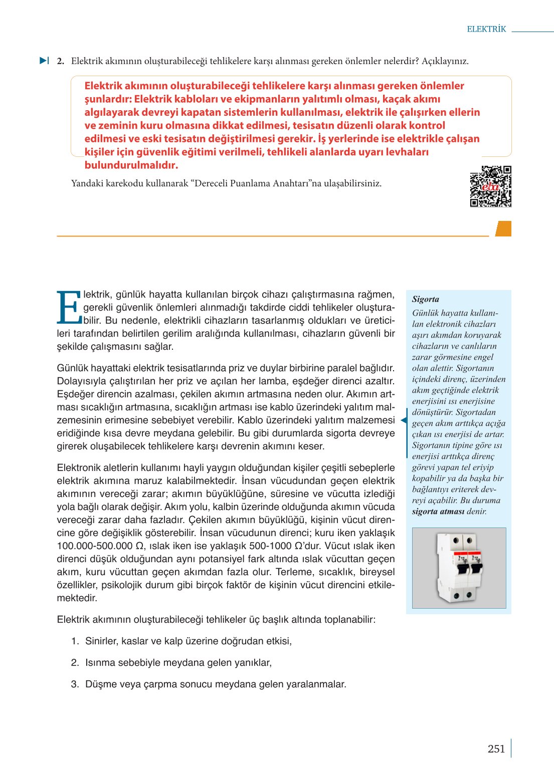 10. Sınıf Meb Yayınları Fizik Ders Kitabı Sayfa 251 Cevapları