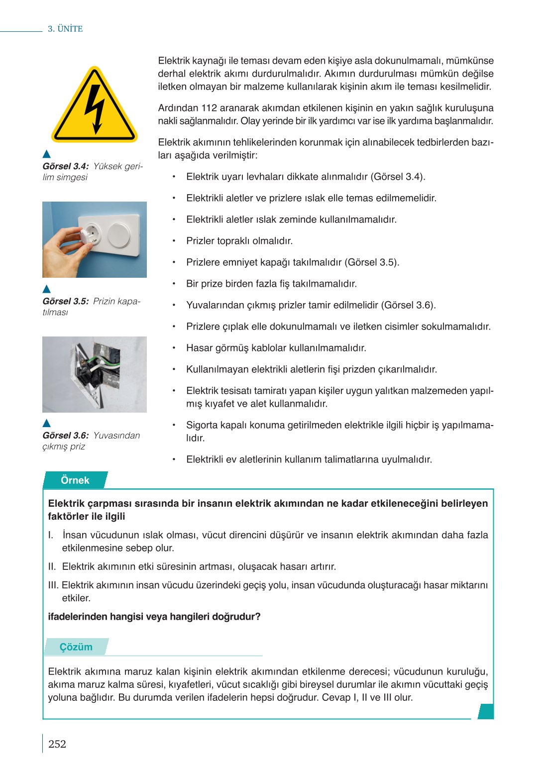 10. Sınıf Meb Yayınları Fizik Ders Kitabı Sayfa 252 Cevapları