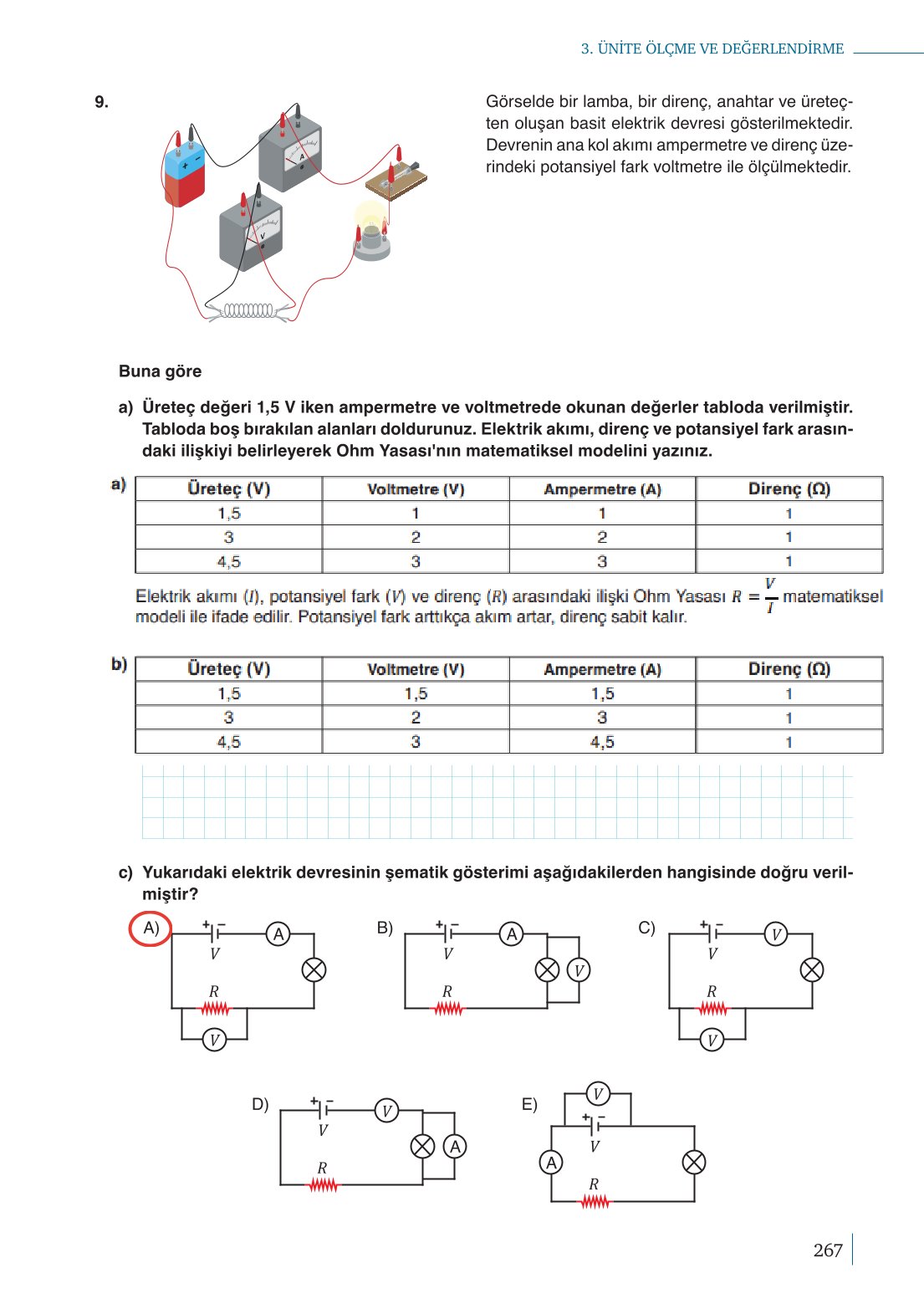 10. Sınıf Meb Yayınları Fizik Ders Kitabı Sayfa 267 Cevapları