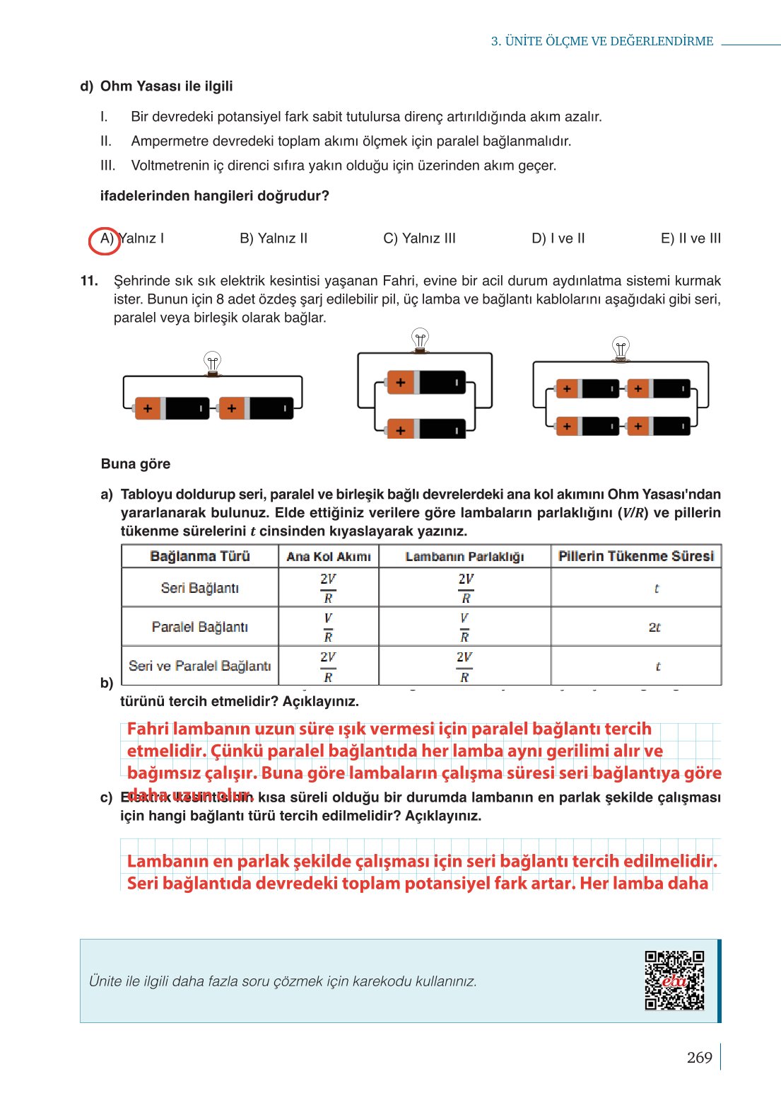 10. Sınıf Meb Yayınları Fizik Ders Kitabı Sayfa 269 Cevapları