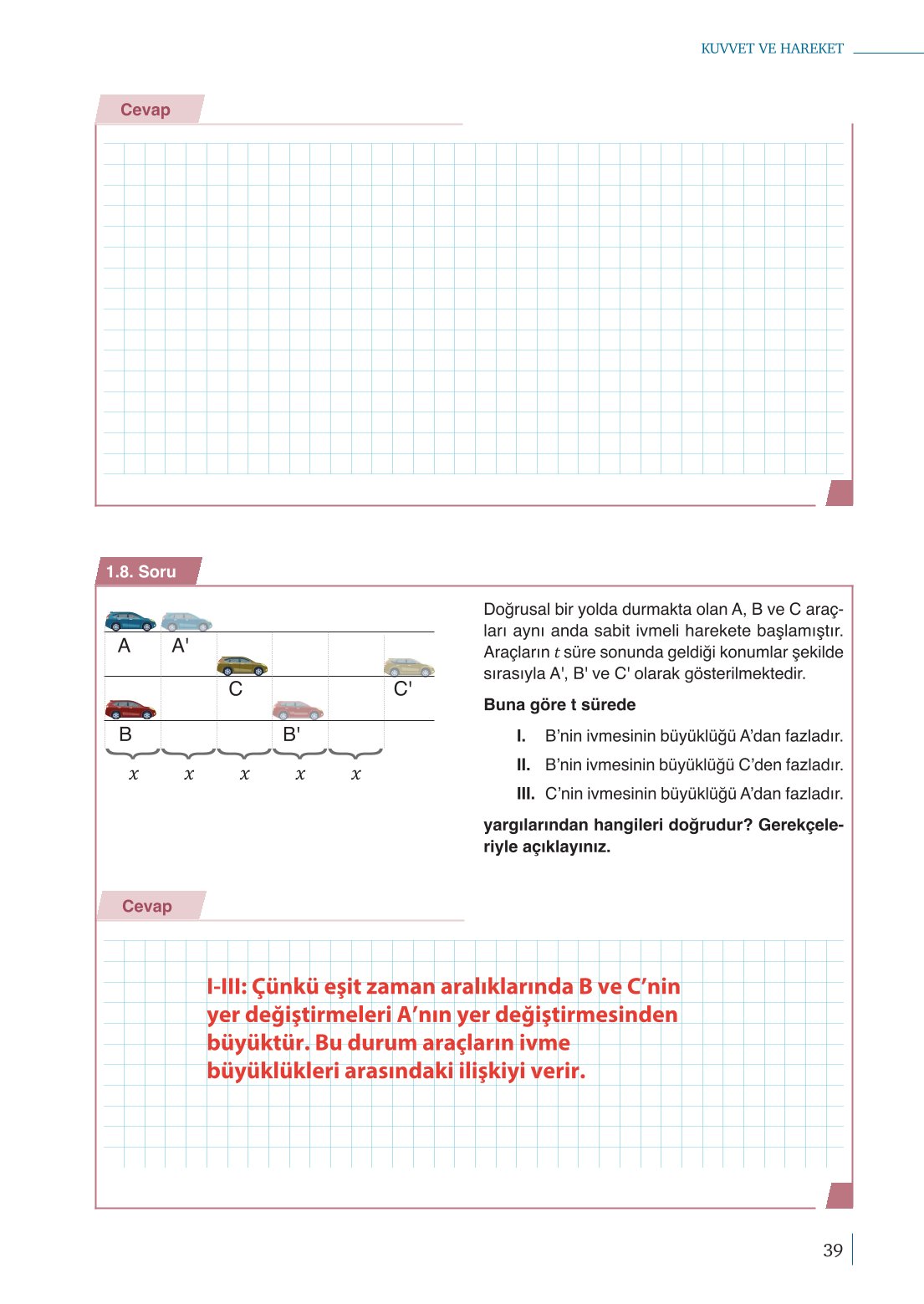 10. Sınıf Meb Yayınları Fizik Ders Kitabı Sayfa 39 Cevapları