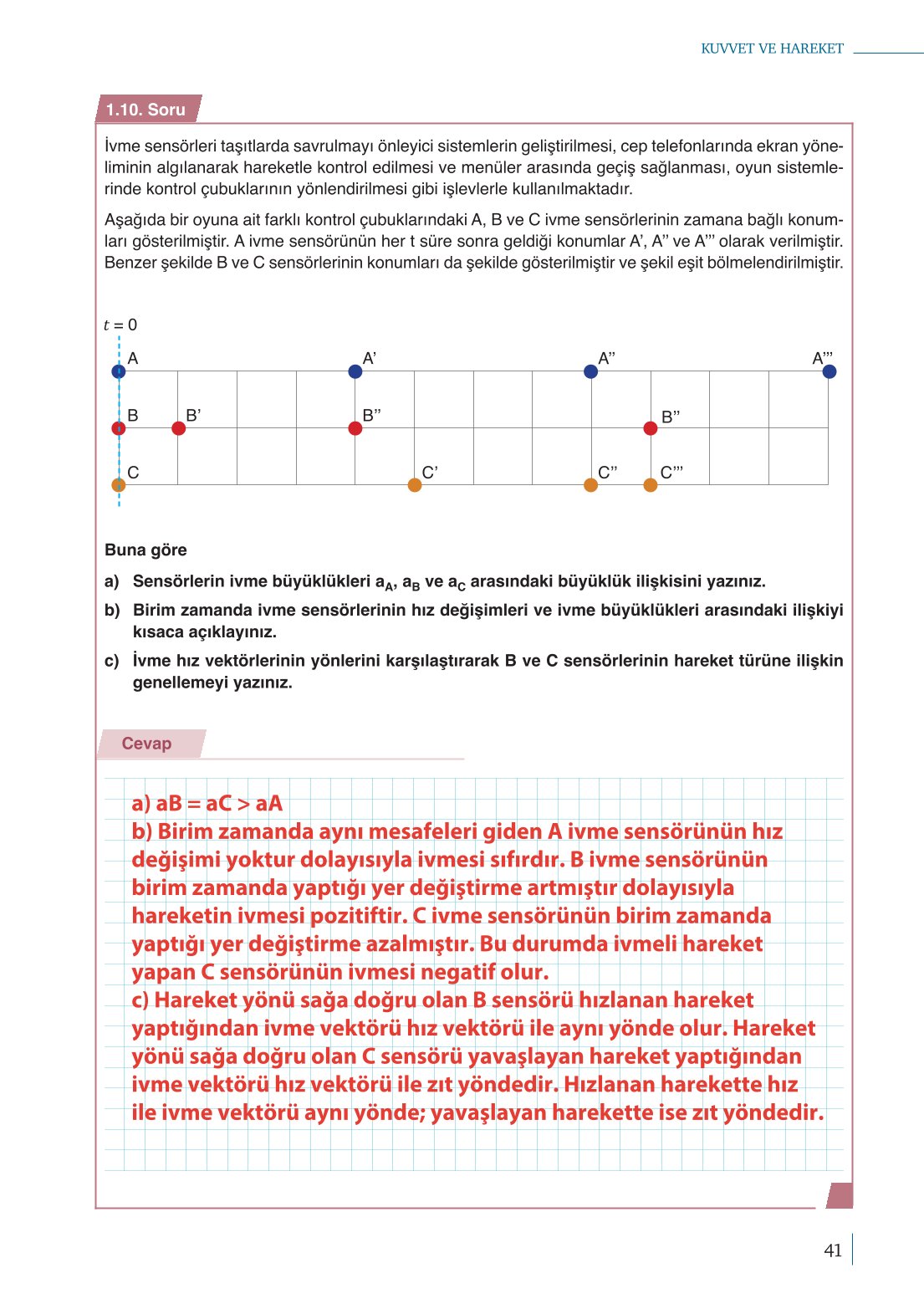 10. Sınıf Meb Yayınları Fizik Ders Kitabı Sayfa 41 Cevapları 10. Sınıf Meb Yayınları Fizik Ders Kitabı Sayfa 41 Cevapları