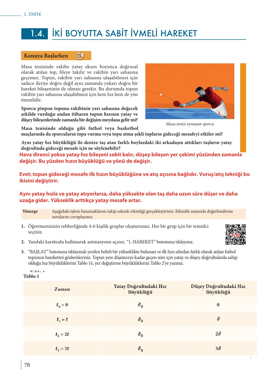 10. Sınıf Meb Yayınları Fizik Ders Kitabı Sayfa 78 Cevapları
