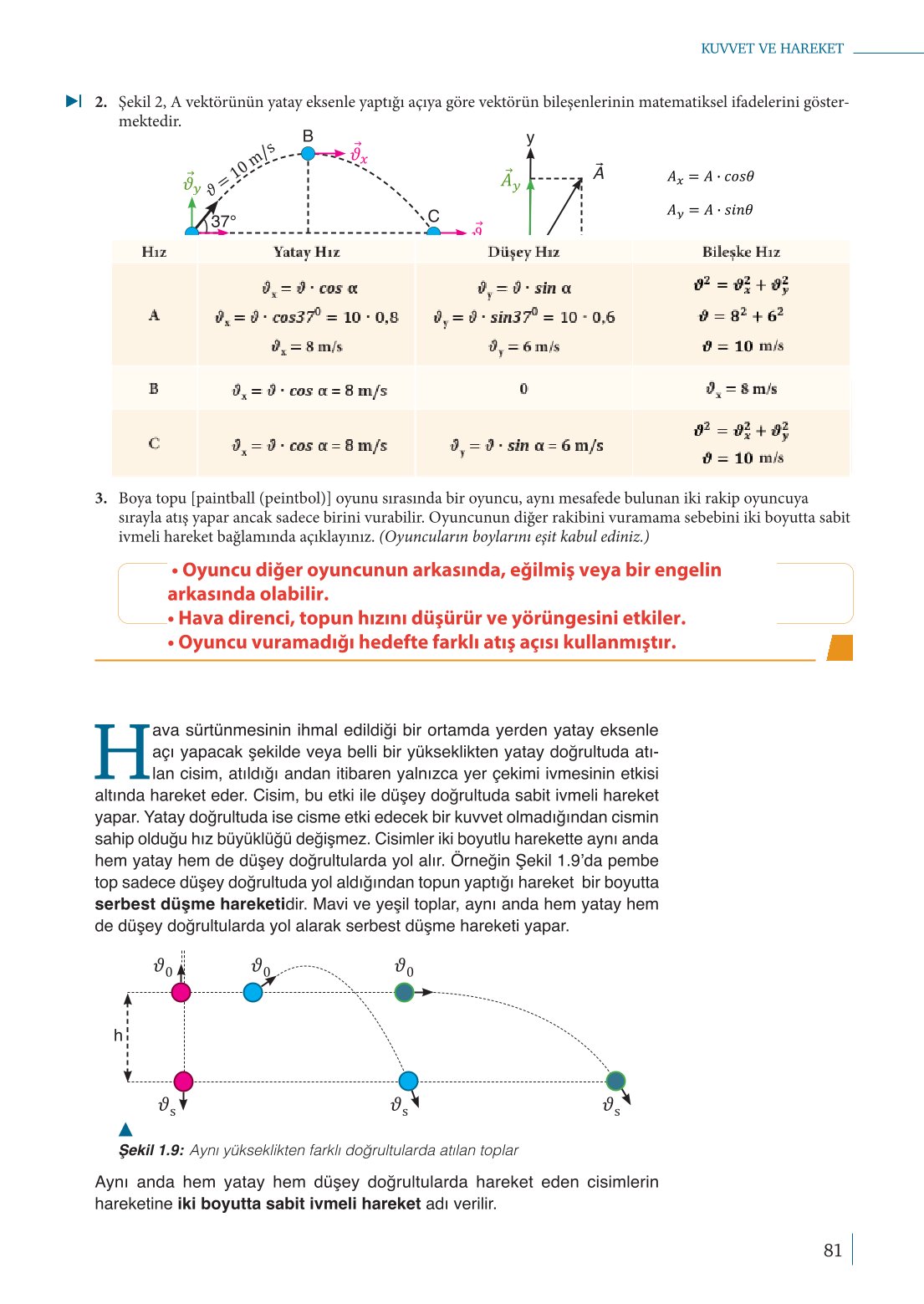 10. Sınıf Meb Yayınları Fizik Ders Kitabı Sayfa 81 Cevapları