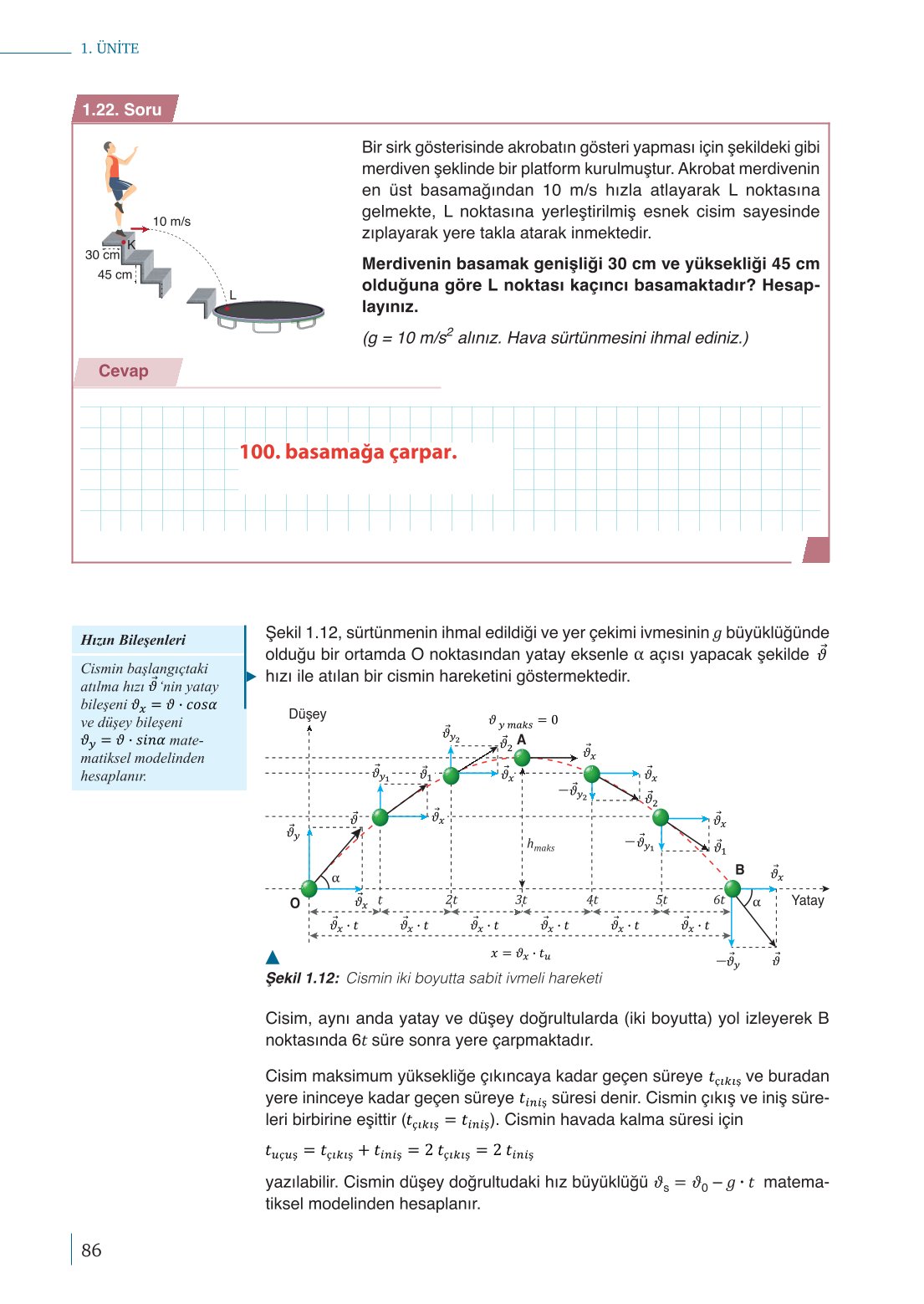 10. Sınıf Meb Yayınları Fizik Ders Kitabı Sayfa 86 Cevapları