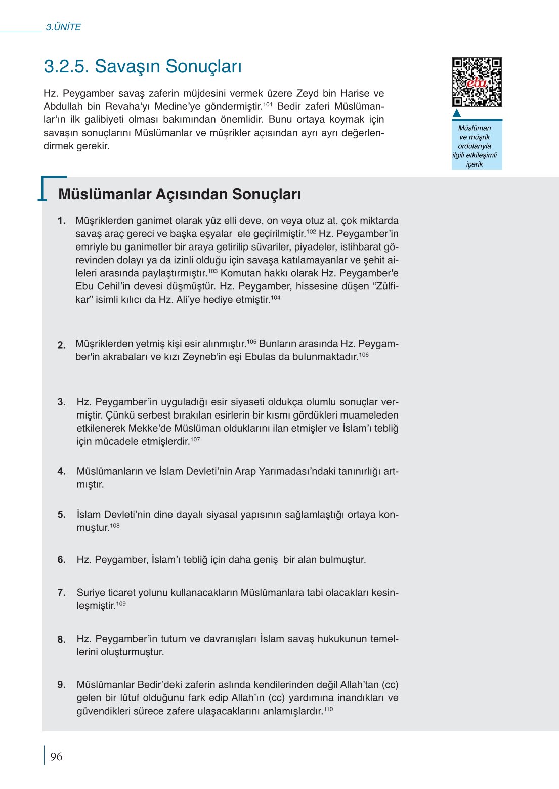 10. Sınıf Meb Yayınları Peygamberimizin Hayatı Ders Kitabı Sayfa 96 Cevapları