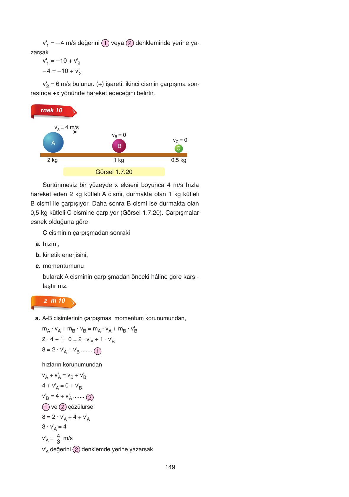 11. Sınıf Ata Yayıncılık Fizik Ders Kitabı Sayfa 149 Cevapları