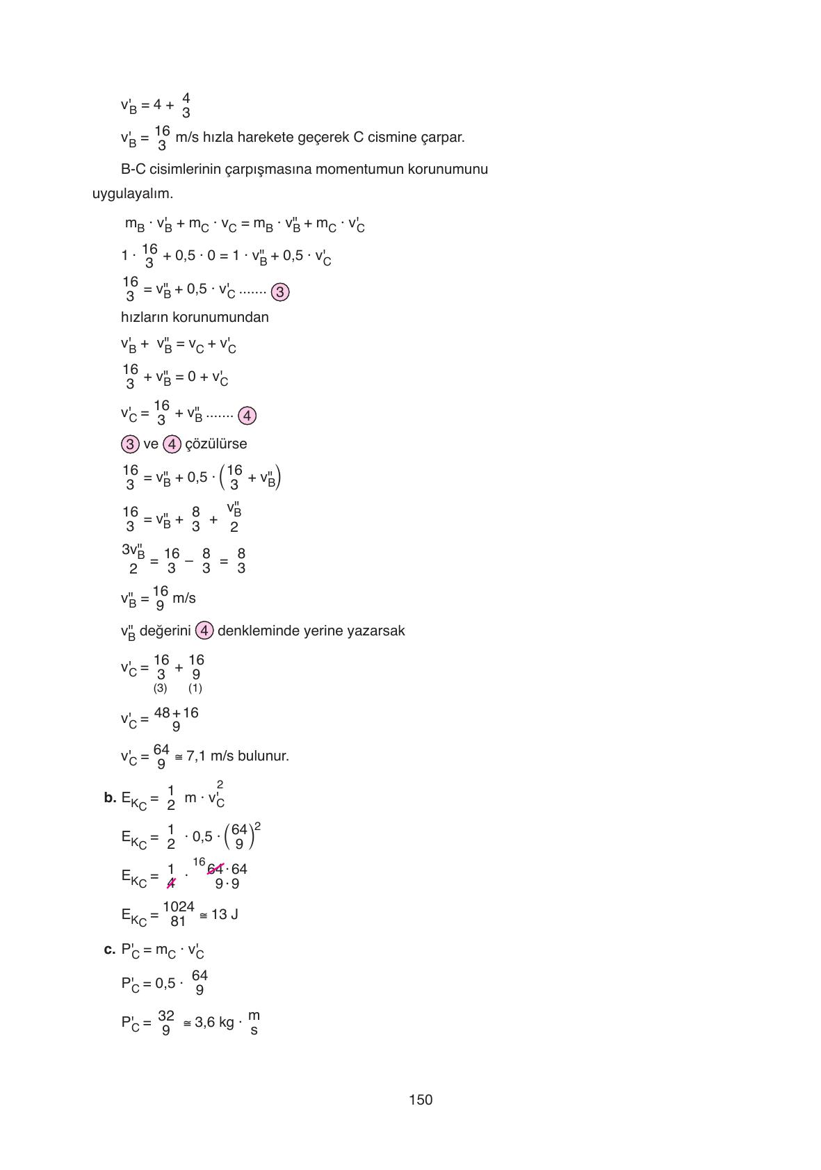11. Sınıf Ata Yayıncılık Fizik Ders Kitabı Sayfa 150 Cevapları