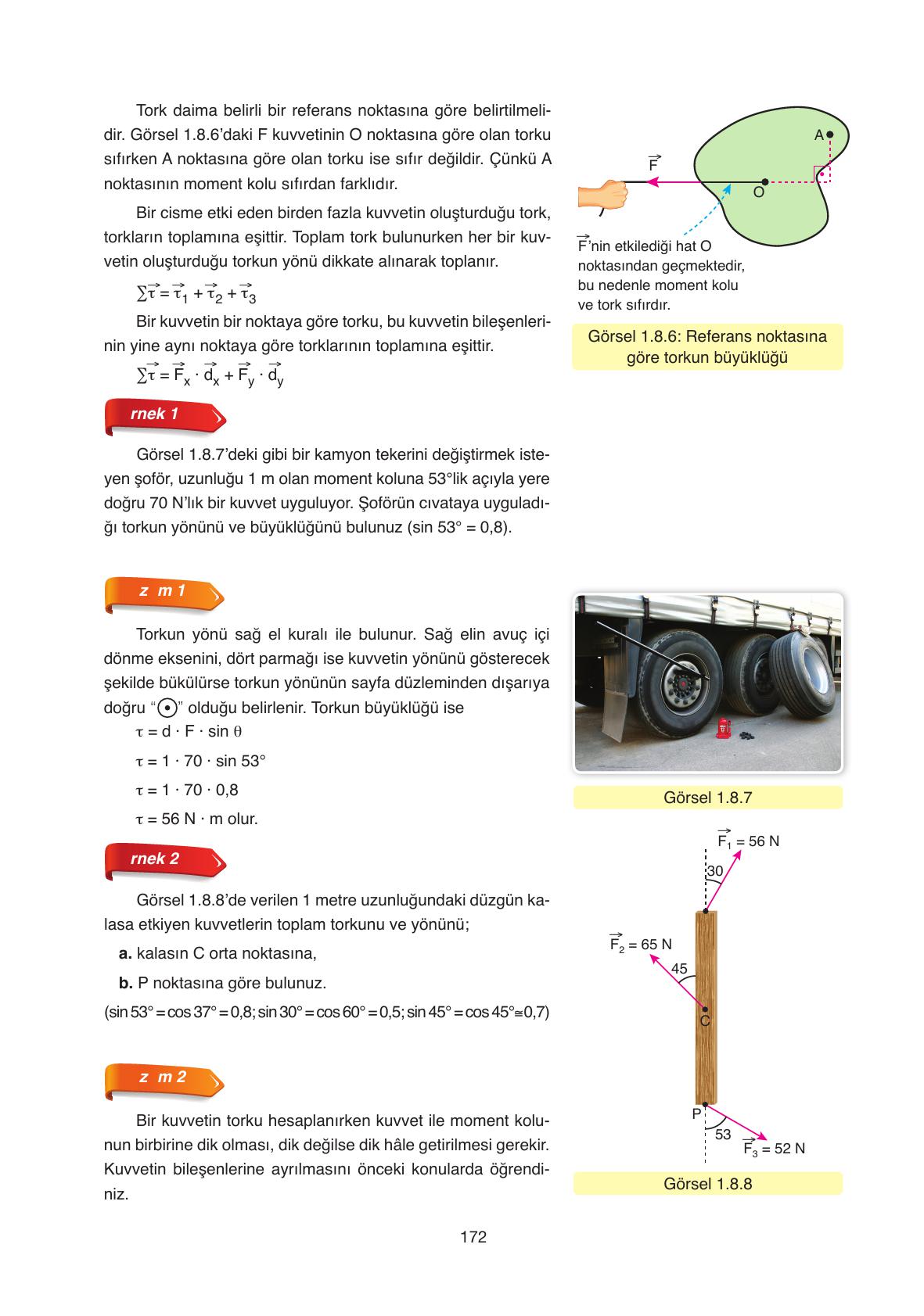 11. Sınıf Ata Yayıncılık Fizik Ders Kitabı Sayfa 172 Cevapları