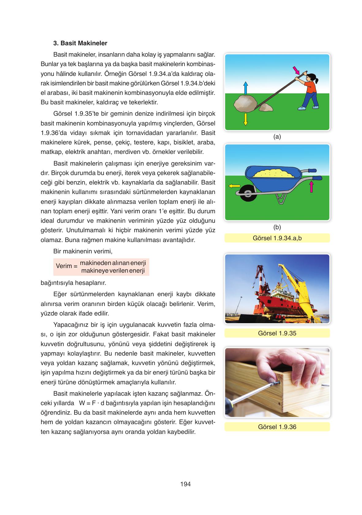 11. Sınıf Ata Yayıncılık Fizik Ders Kitabı Sayfa 194 Cevapları 11. Sınıf Ata Yayıncılık Fizik Ders Kitabı Sayfa 194 Cevapları
