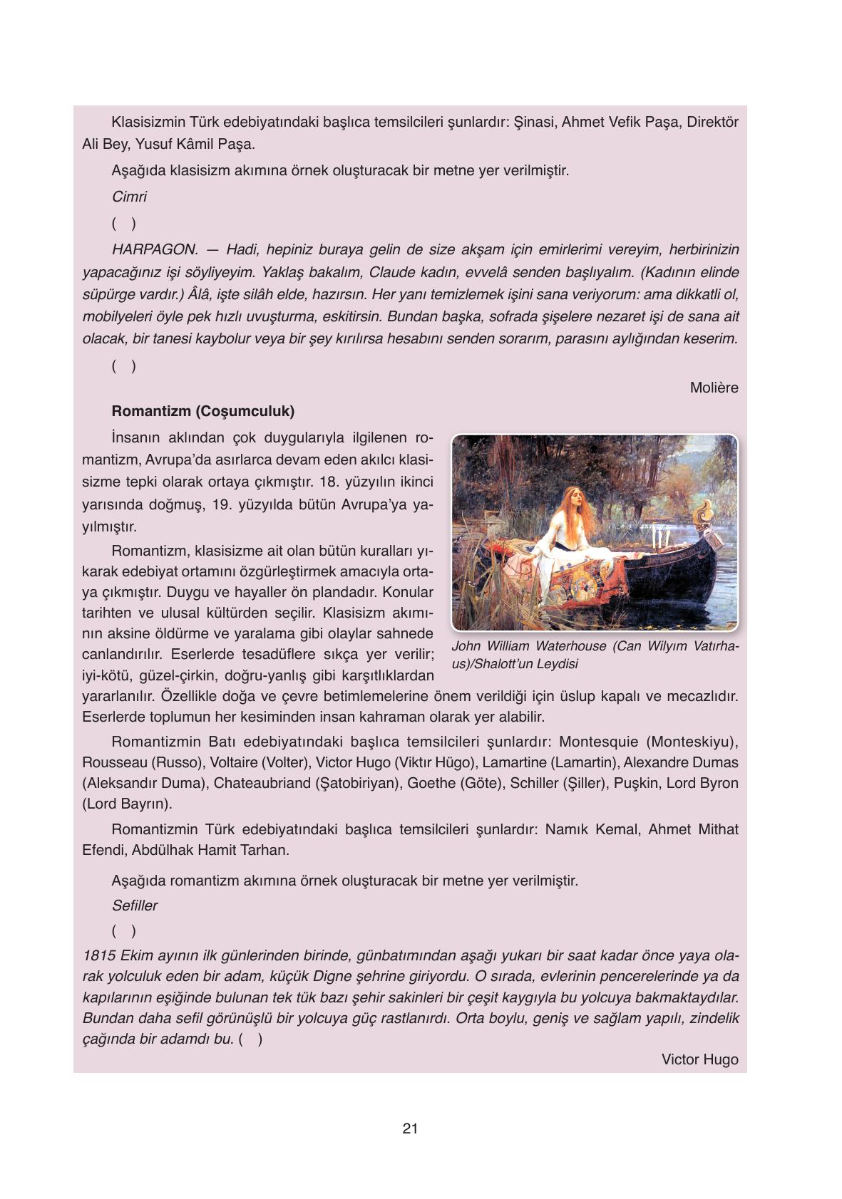 11. Sınıf Ata Yayıncılık Türk Dili Ve Edebiyatı Ders Kitabı Sayfa 21 Cevapları