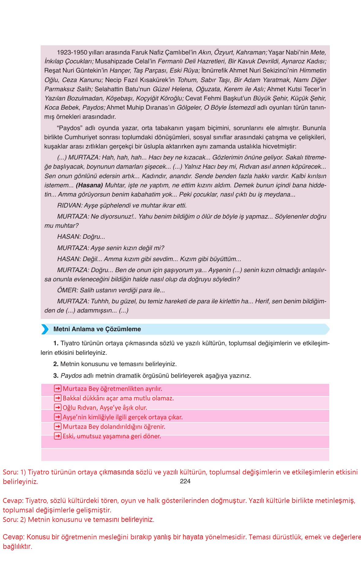 11. Sınıf Ata Yayıncılık Türk Dili Ve Edebiyatı Ders Kitabı Sayfa 224 Cevapları 11. Sınıf Ata Yayıncılık Türk Dili Ve Edebiyatı Ders Kitabı Sayfa 224 Cevapları