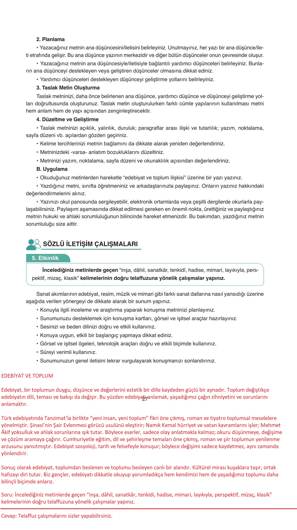 11. Sınıf Ata Yayıncılık Türk Dili Ve Edebiyatı Ders Kitabı Sayfa 27 Cevapları 11. Sınıf Ata Yayıncılık Türk Dili Ve Edebiyatı Ders Kitabı Sayfa 27 Cevapları